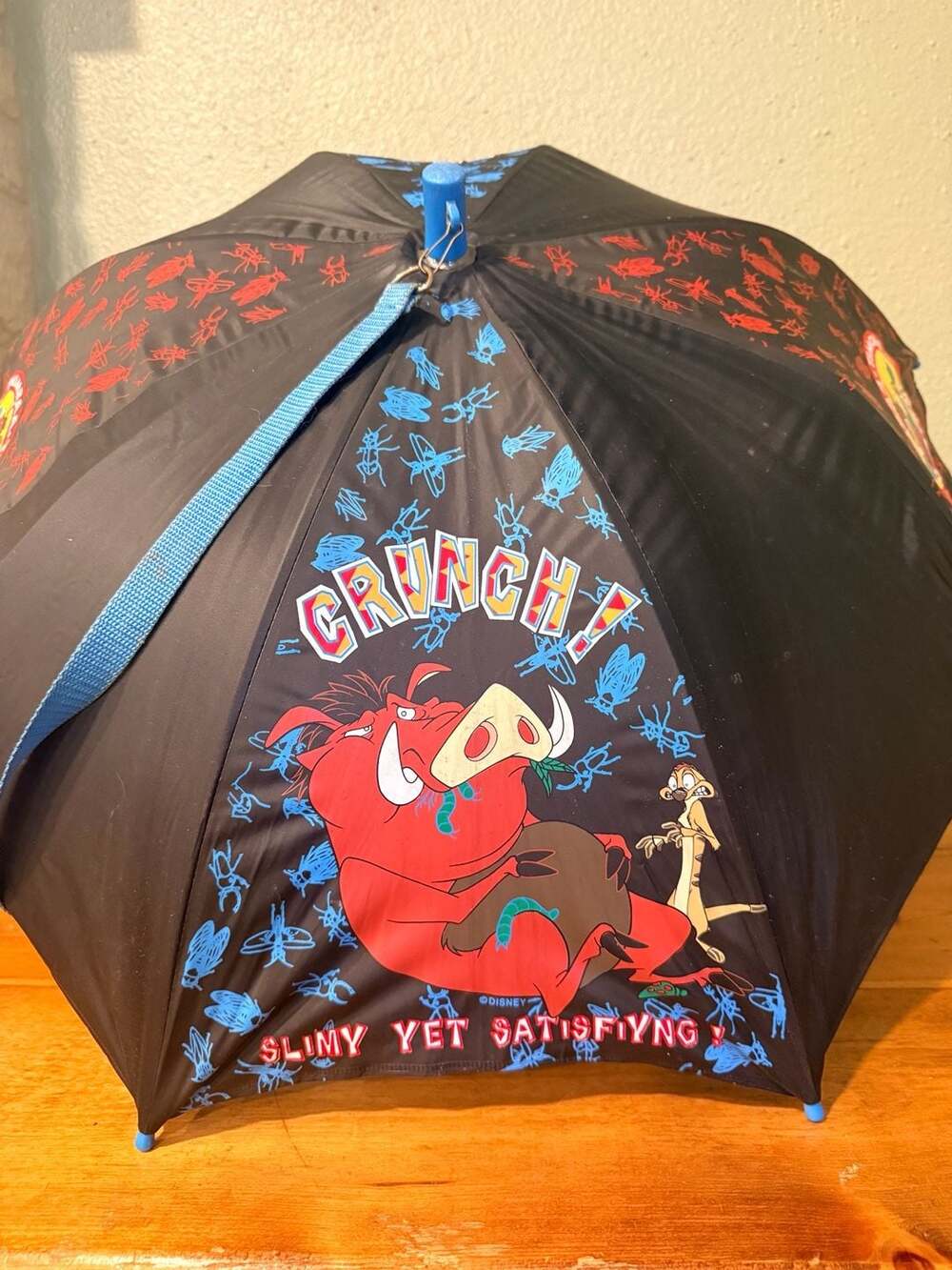 Vintage Disney The Lion King Pumbaa and Timon Bug Patrol Kids Umbrella